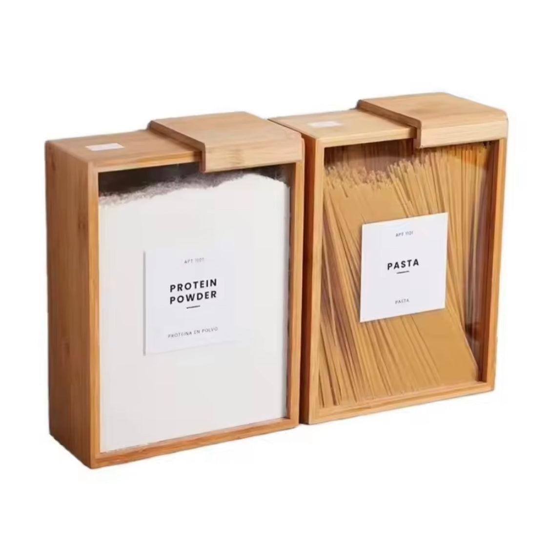 Wooden Cereal Storage Jar, Grain Food Bamboo Storage Container, Kitchen Food Storage Box Organizer Wooden Cereal Storage Jar, Grain Food Bamboo Storage Container, Kitchen Food Storage Box Organizer